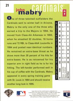 1995 Collector's Choice - Silver Signature #21 John Mabry Back