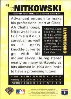 1995 Collector's Choice - Silver Signature #43 C.J. Nitkowski Back