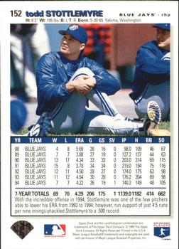 1995 Collector's Choice - Silver Signature #152 Todd Stottlemyre Back