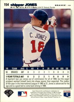 1995 Collector's Choice - Silver Signature #154 Chipper Jones Back
