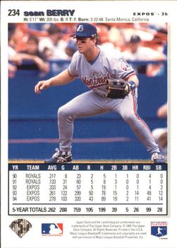 1995 Collector's Choice - Silver Signature #234 Sean Berry Back