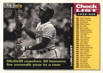 1995 Collector's Choice - Silver Signature #530 Fred McGriff Front