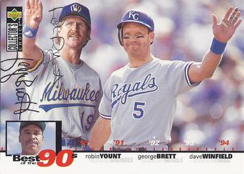 1995 Collector's Choice - Silver Signature #54 George Brett / Robin Yount / Dave Winfield Front