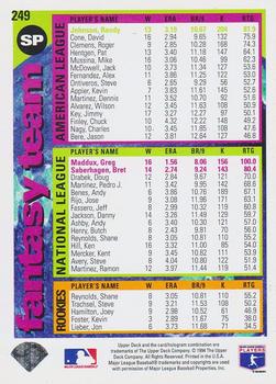 1995 Collector's Choice SE #249 Greg Maddux Back