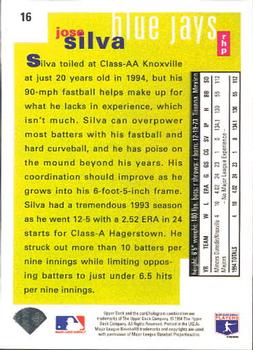 1995 Collector's Choice SE #16 Jose Silva Back