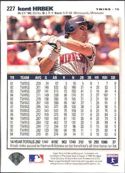 1995 Collector's Choice SE #227 Kent Hrbek Back