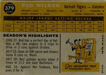 1960 Topps #379 Red Wilson Back