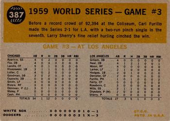 1960 Topps #387 1959 World Series Game # 3 - Furillo Breaks up Game Back