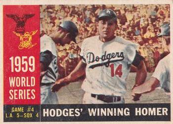 1960 Topps #388 1959 World Series Game #4 - Hodges' Winning Homer Front