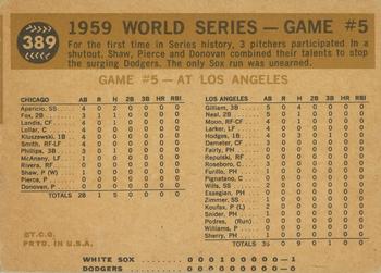 1960 Topps #389 1959 World Series Game #5 - Luis Swipes Base Back