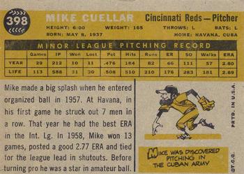 1960 Topps #398 Mike Cuellar Back