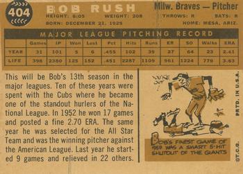 1960 Topps #404 Bob Rush Back