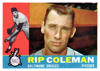 1960 Topps #179 Rip Coleman Front