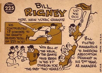1960 Topps #225 Bill Rigney Back