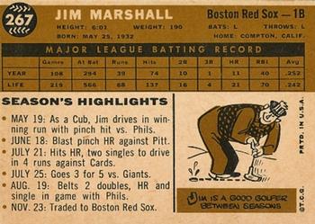 1960 Topps #267 Jim Marshall Back
