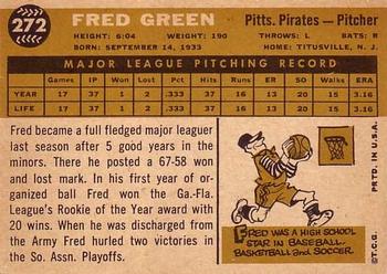 1960 Topps #272 Fred Green Back