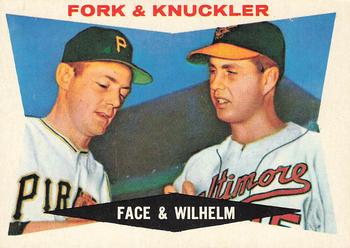 1960 Topps #115 Fork & Knuckler (Roy Face / Hoyt Wilhelm) Front