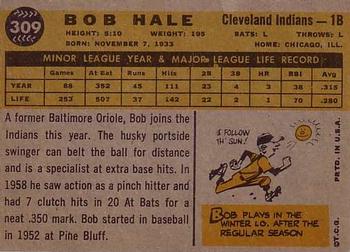 1960 Topps #309 Bob Hale Back