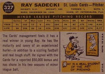 1960 Topps #327 Ray Sadecki Back
