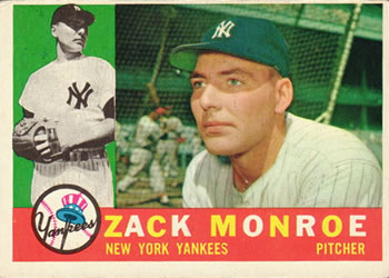 1960 Topps #329 Zack Monroe Front