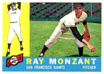 1960 Topps #338 Ray Monzant Front