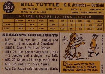 1960 Topps #367 Bill Tuttle Back
