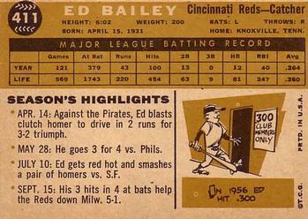 1960 Topps #411 Ed Bailey Back