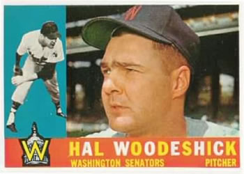 1960 Topps #454 Hal Woodeshick Front