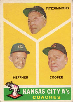 1960 Topps #462 Kansas City A's Coaches (Fred Fitzsimmons / Don Heffner / Walker Cooper) Front