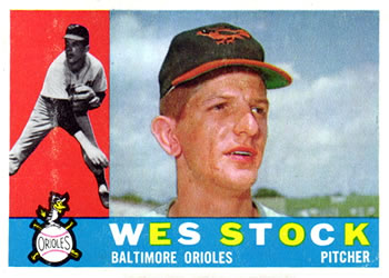 1960 Topps #481 Wes Stock Front