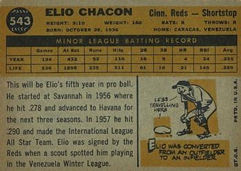 1960 Topps #543 Elio Chacon Back