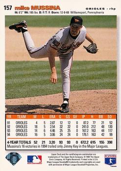 1995 Collector's Choice SE - Silver Signature #157 Mike Mussina Back