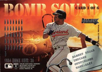 1995 Donruss - Bomb Squad #3 Barry Bonds / Albert Belle Back