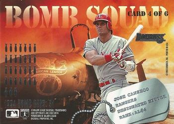 1995 Donruss - Bomb Squad #4 Fred McGriff / Jose Canseco Back