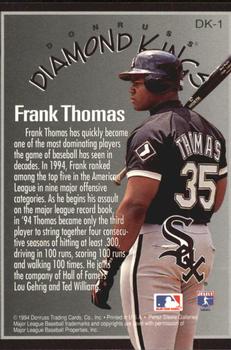 1995 Donruss - Diamond Kings #DK-1 Frank Thomas Back