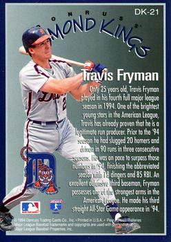1995 Donruss - Diamond Kings #DK-21 Travis Fryman Back