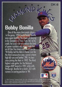 1995 Donruss - Diamond Kings #DK-8 Bobby Bonilla Back