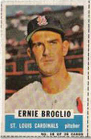 1961 Bazooka #16 Ernie Broglio Front