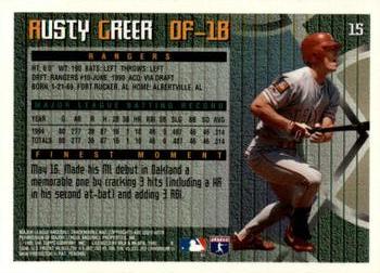 1995 Finest #15 Rusty Greer Back