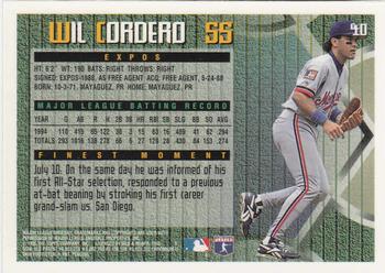 1995 Finest #40 Wil Cordero Back
