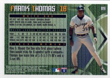 1995 Finest #89 Frank Thomas Back
