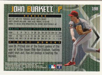 1995 Finest #198 John Burkett Back