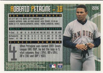 1995 Finest #226 Roberto Petagine Back