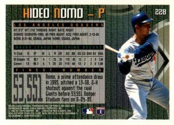 1995 Finest #228 Hideo Nomo Back