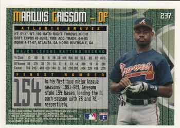 1995 Finest #237 Marquis Grissom Back
