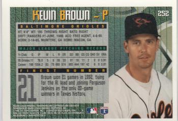 1995 Finest #252 Kevin Brown Back