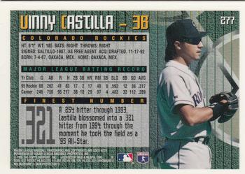 1995 Finest #277 Vinny Castilla Back