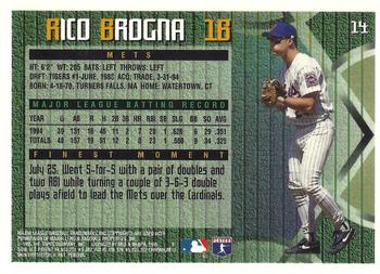 1995 Finest #14 Rico Brogna Back