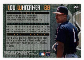 1995 Finest #220 Lou Whitaker Back