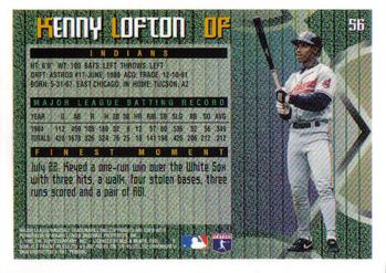 1995 Finest #56 Kenny Lofton Back
